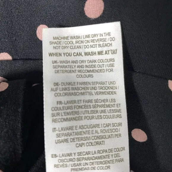 Boden Amelie Jersey Dress Polka Dot Black Pink Sz 10 petite 10P Office casual - Picture 11 of 11